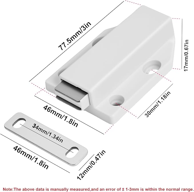 16 Pack Magnetic Push Latch, Heavy Duty Magnetic Touch Latch,