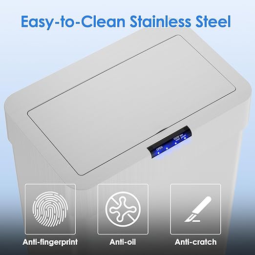 AthLike Sensor Trash Can, Touchless Motion Sensor Trash Bin, Smart Automatic