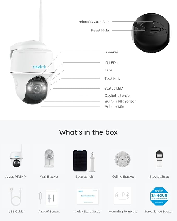 REOLINK Security Cameras Wireless Outdoor, Pan Tilt Solar Powered, 5MP 2K+