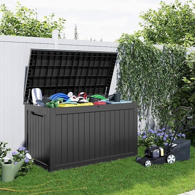 rojik outdoor storage housing deck box,waterproof patio furniture on a desk or shelf