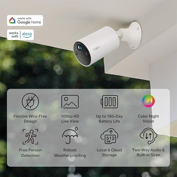 TP-Link  Wireless Outdoor Security Camera, Free Person Detection