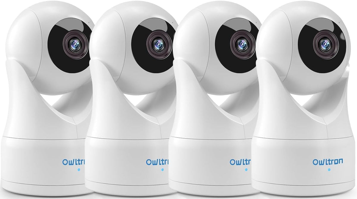 owltron 4pcs Indoor Pan/Tilt Security Camera 2K, Smart Cam