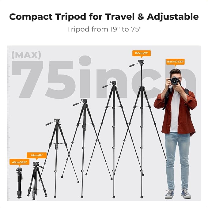 K&F CONCEPT Camera Tripod, Cellphone Clip