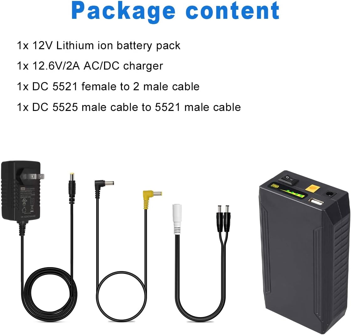 talentcell portable power bank, 99.9wh multi voltage 12v/9v showing dimensions