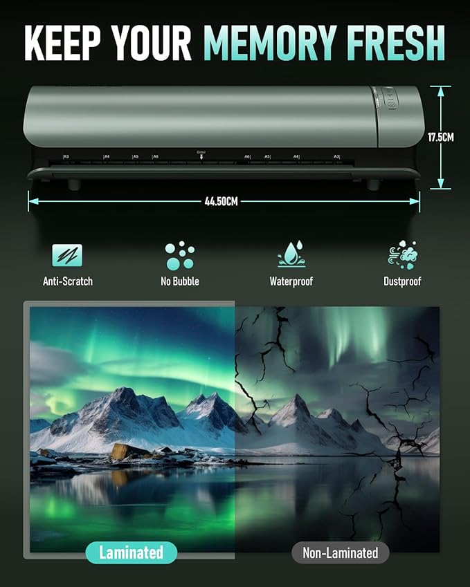 Qfun Laminator Machine 11x17 Cold Thermal Laminator，13 inch Laminating Machine
