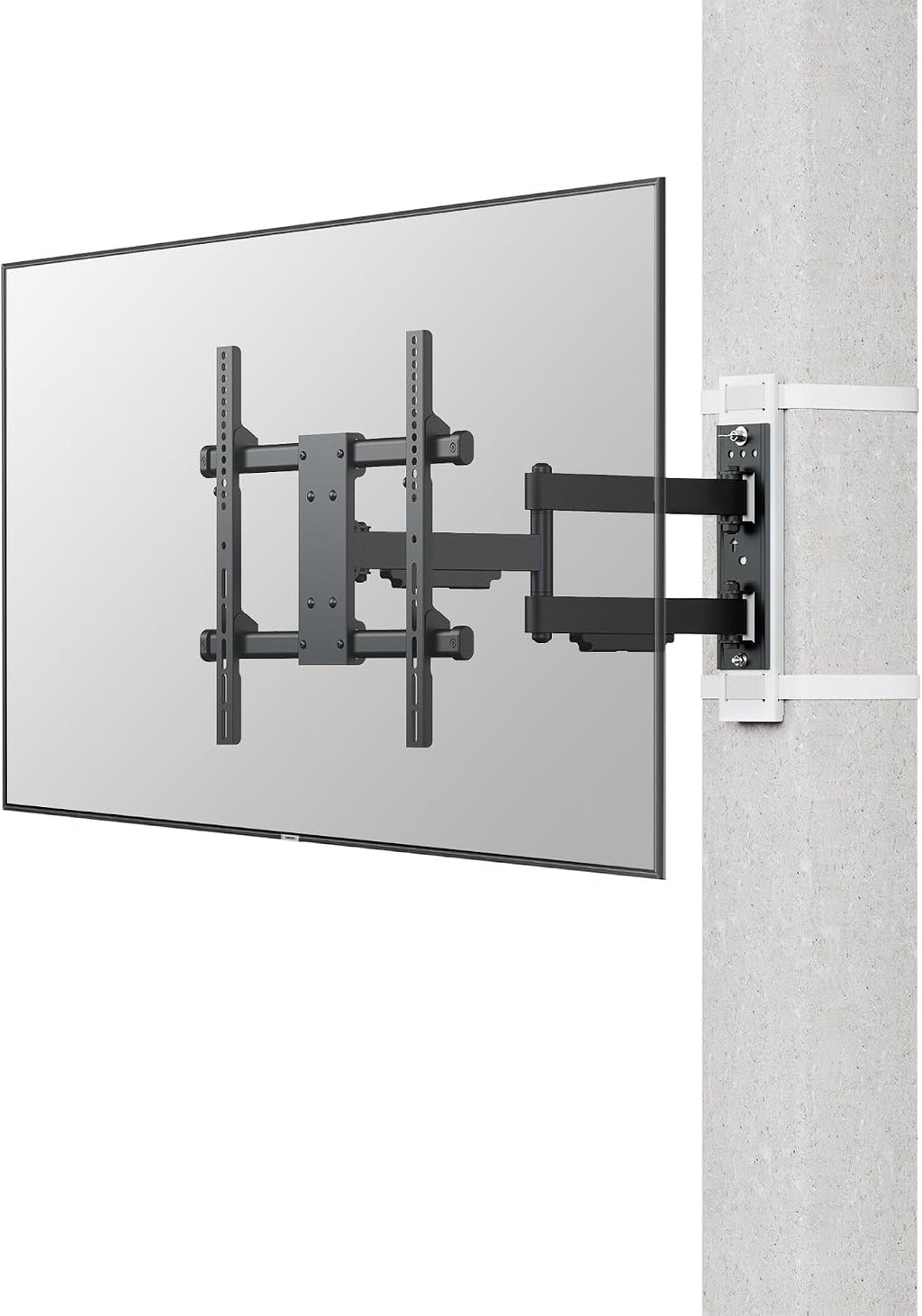 CondoMounts CLMTVA1144 Full Motion Small Pillar | Gazebo TV Mount | Round &
