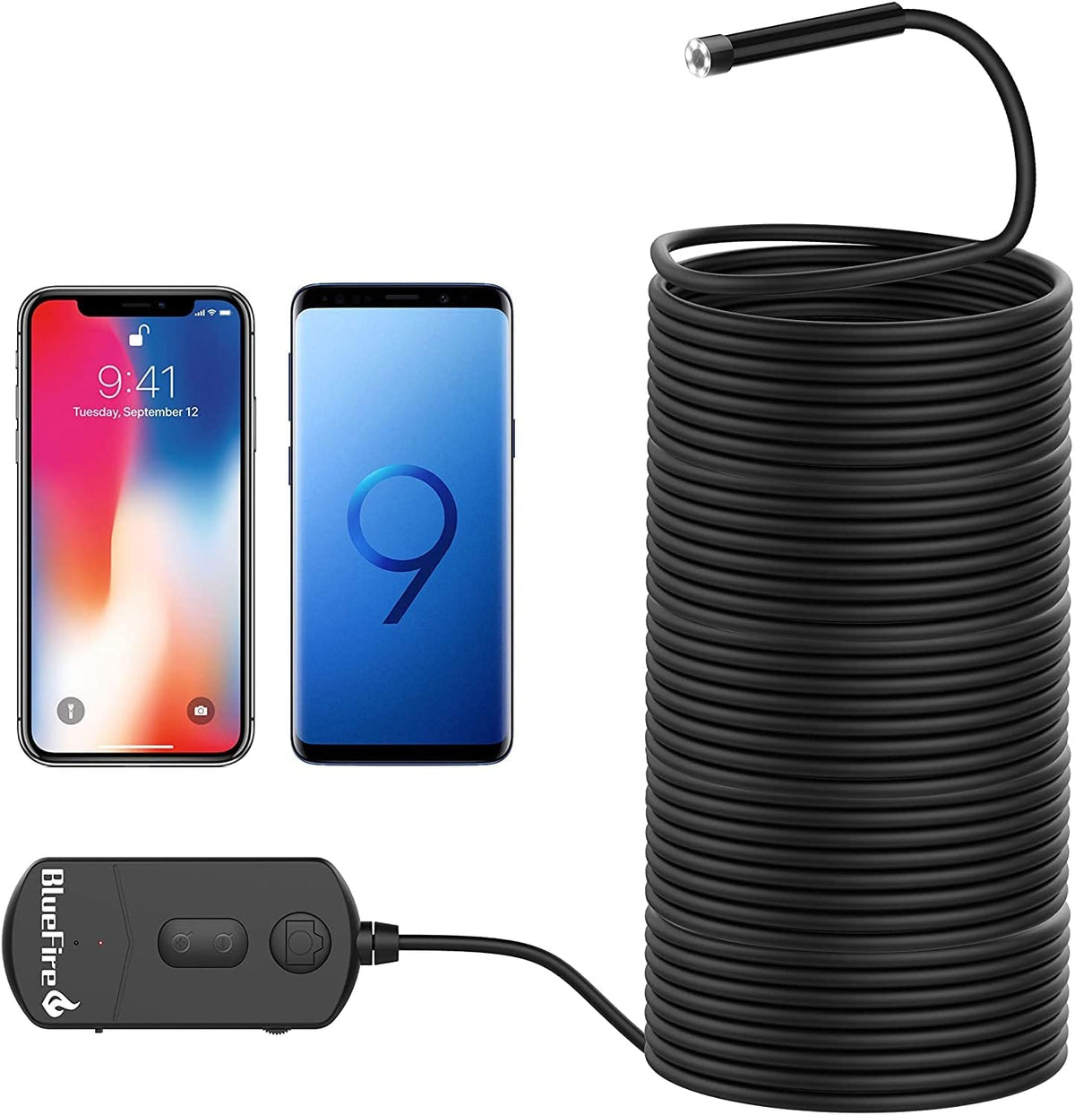 BlueFire 49FT Wireless Endoscope, 1080P 2MP WiFi Borescope Camera