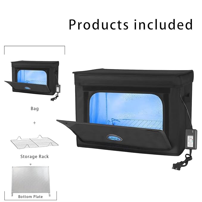Large UVC Sanitizer Box with Ozone, Foldable Cleaner Bag with Timer, 36L/9.5gal
