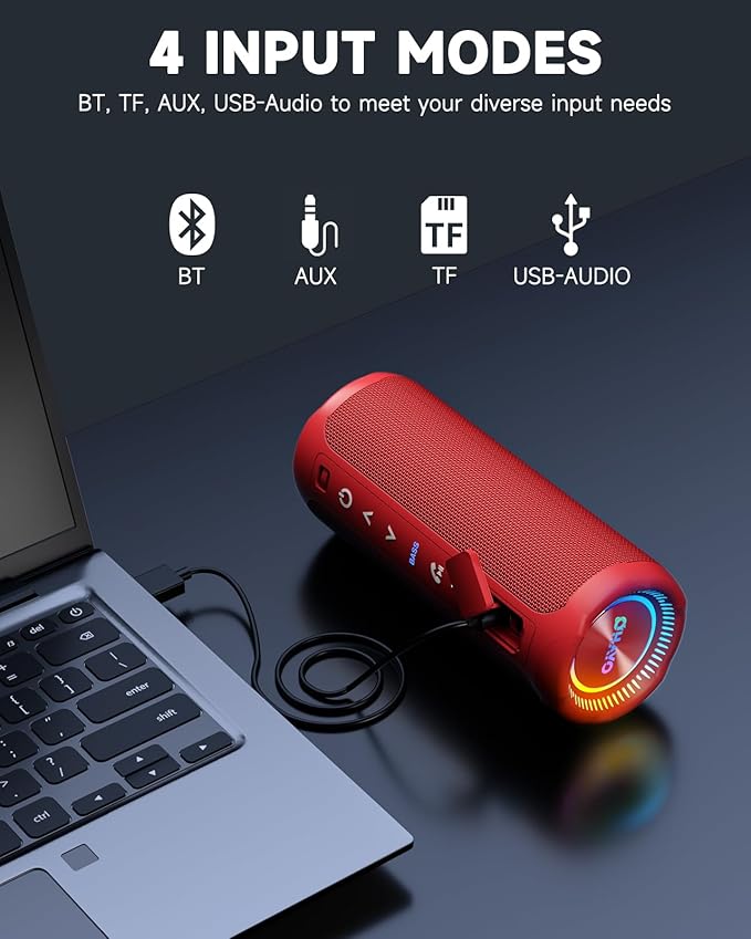 OHAYO Bluetooth Speaker, Portable Wireless, IPX7 Waterproof, Powerful 25W Sound