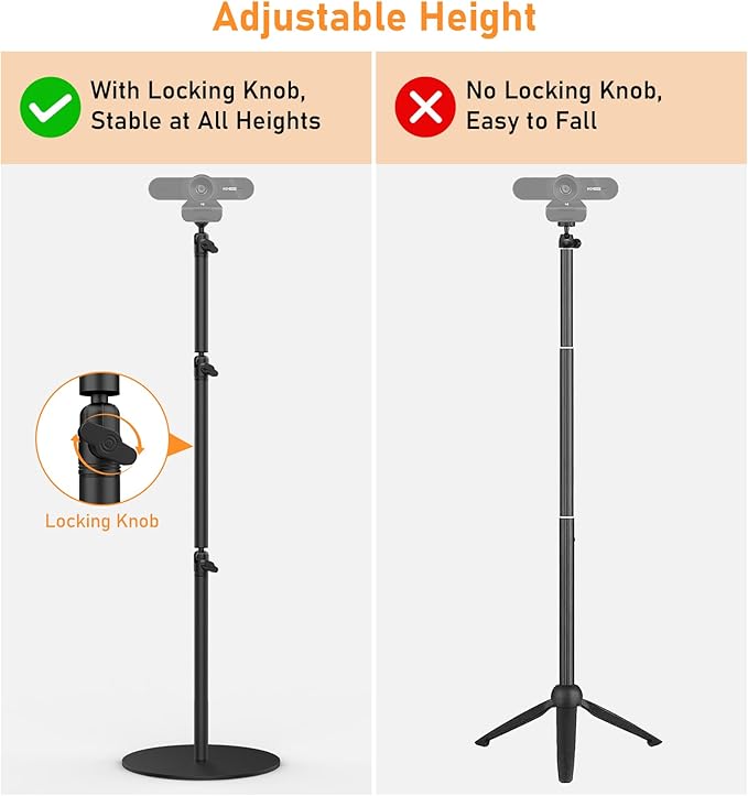 Camera Round Base Mount Desk Stand, Flexible Aluminum Photography