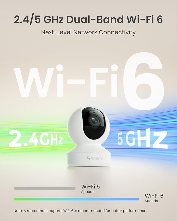 REOLINK Smart 4K UHD Pan & Tilt Dual-Band Wi-Fi 6 Indoor Security Camera