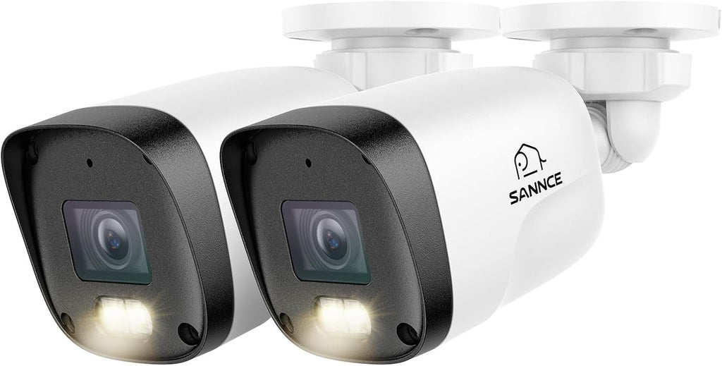 SANNCE 2K 3MP Full Color Night Vision PoE Bullet Security Camera(2 Pack)
