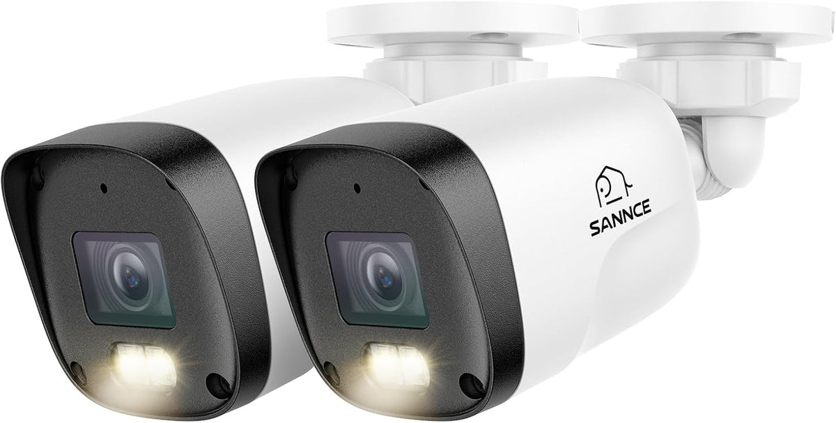 SANNCE 2K 3MP Full Color Night Vision PoE Bullet Security Camera(2 Pack)