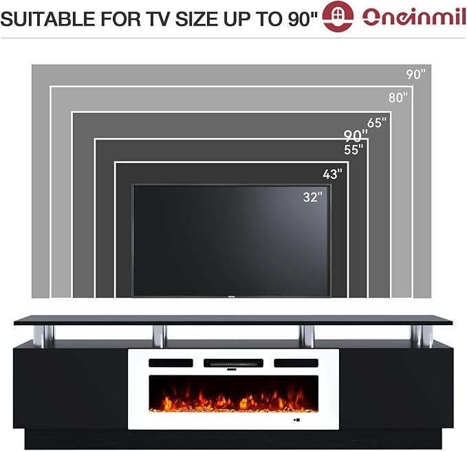 oneinmil Fireplace TV Stand