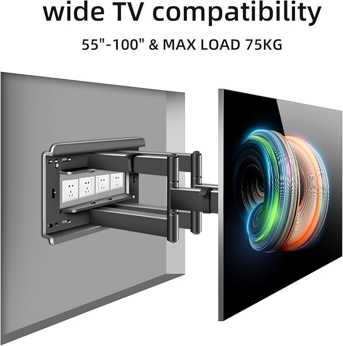 HILLPORT 86 98 TV Wall Mount 55-100 inch Full Motion Bracket Large Screen Led