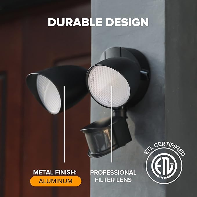LUTEC 32W 3500 Lumen LED Security Lights Motion Sensor Light Outdoor, 5000K