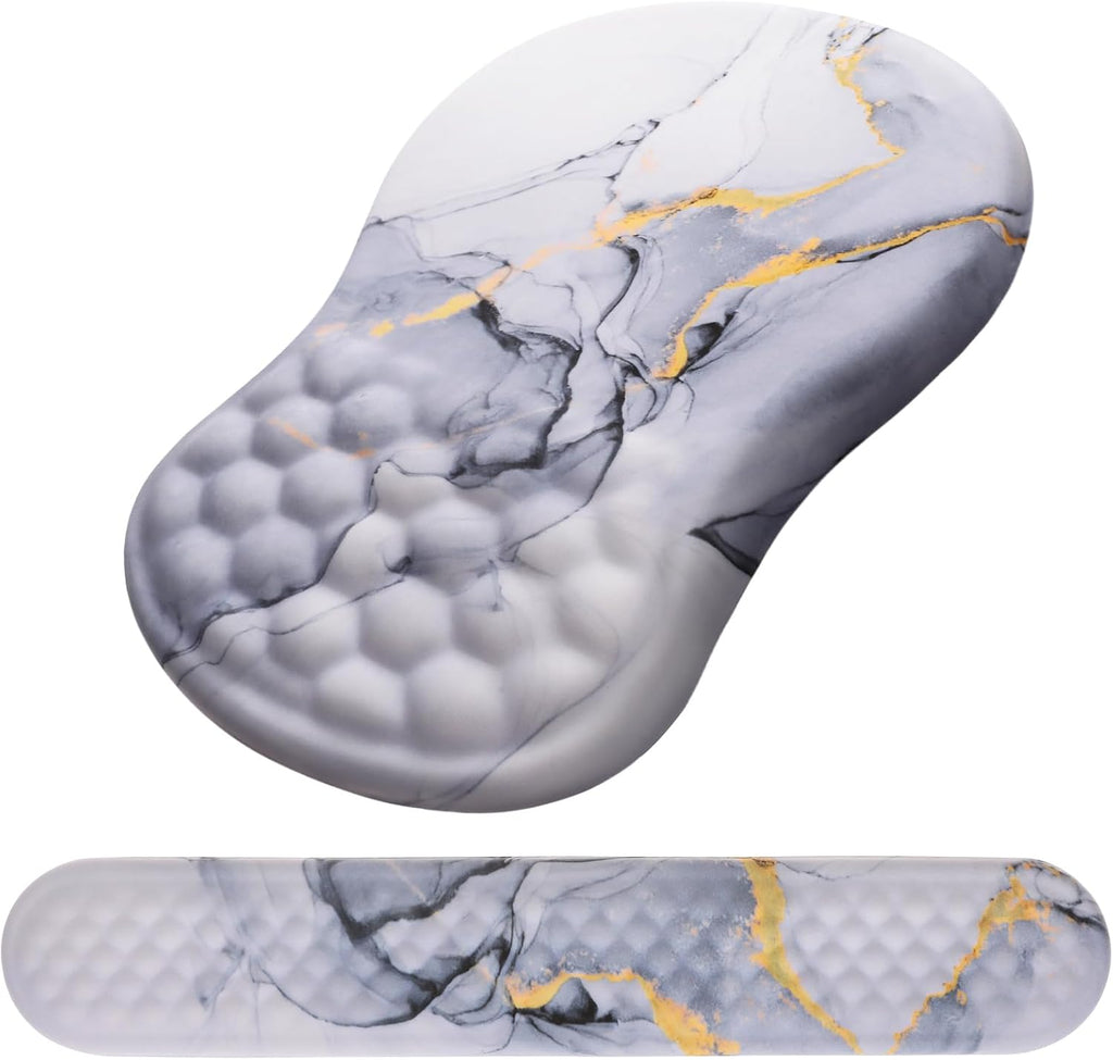 Mouse Pad Wrist Support, Laokiiy 2 in1 Keyboard Wrist Rest+ Ergonomic Mouse Pad