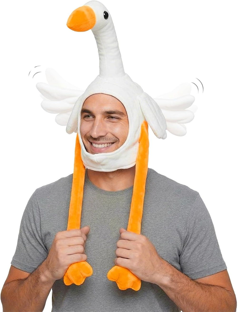 Silly Goose Hat Jumping Hat Moving Wing Party Headwear for Halloween