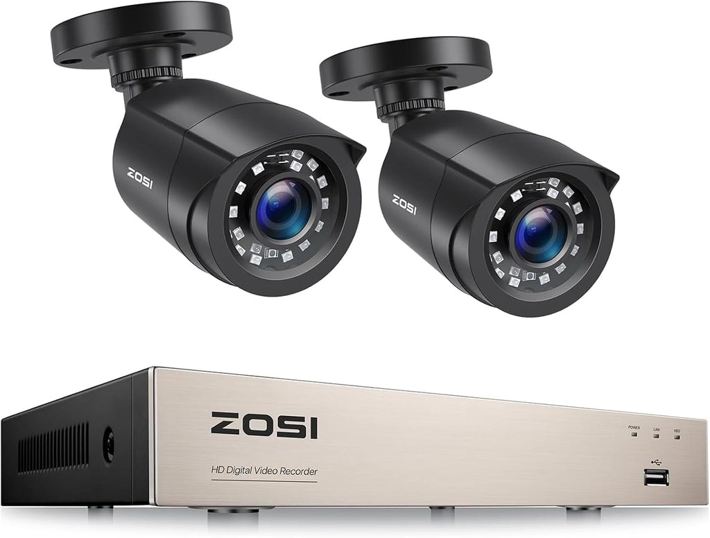 ZOSI 3K Lite Wired CCTV Camera System, 2 X 2MP Bullet Cameras, NO HDD