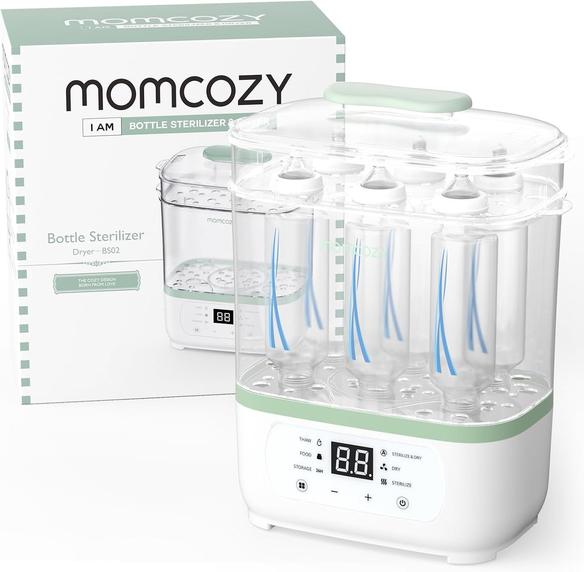 Momcozy Bottle Sterilizer and Dryer, 8-in-1 Electric Steam Baby Bottle