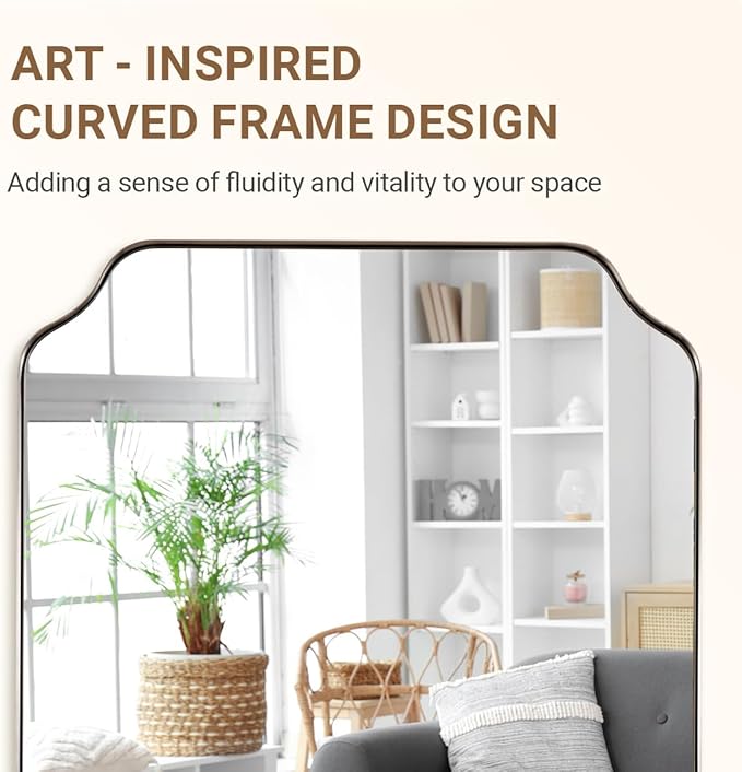 ANDY STAR Chrome Bathroom Mirror, 22x30 Inch Polished Chrome Rectangle Mirror