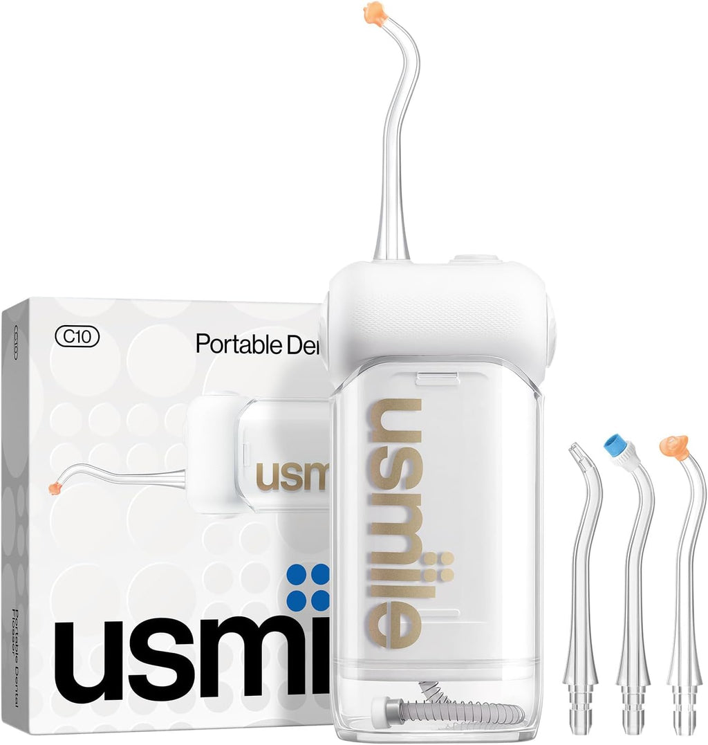 usmile C10 Portable Water Flosser – Travel-Friendly, 95-Day Battery, 4 Modes