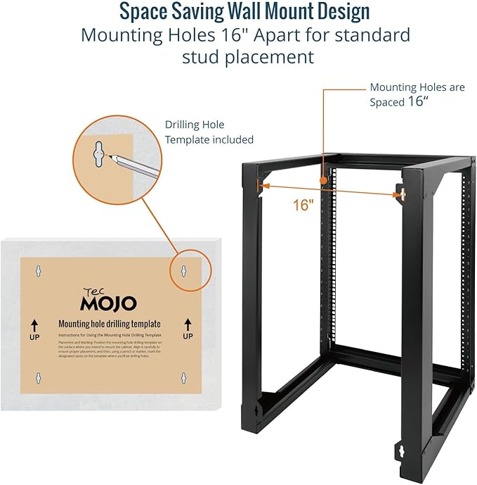 Tecmojo 15U Server Rack with Swing Gate, 15U Rack