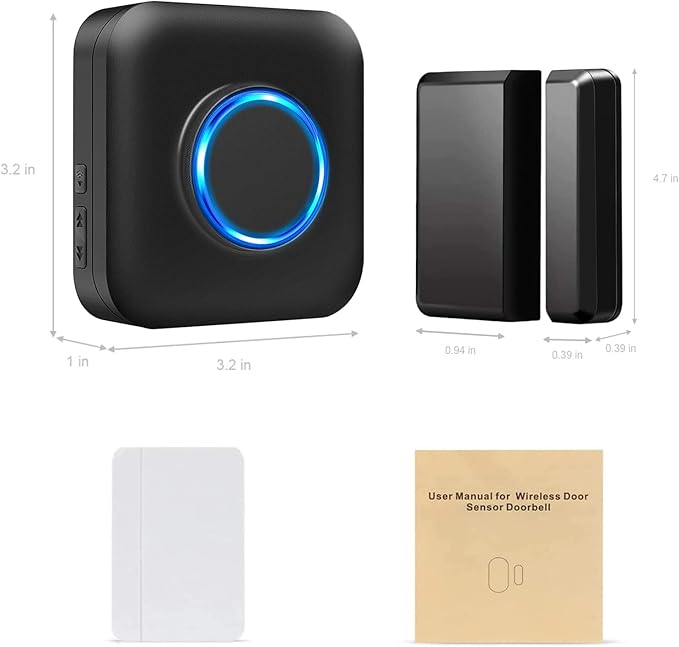 Door Chime Bistee Wireless Door Chimes When Door Open Entry Alarm 600FT Range