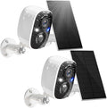 GMK 2 Pack Solar Camera System, Security Cameras Wireless Outdoor, 2K Video