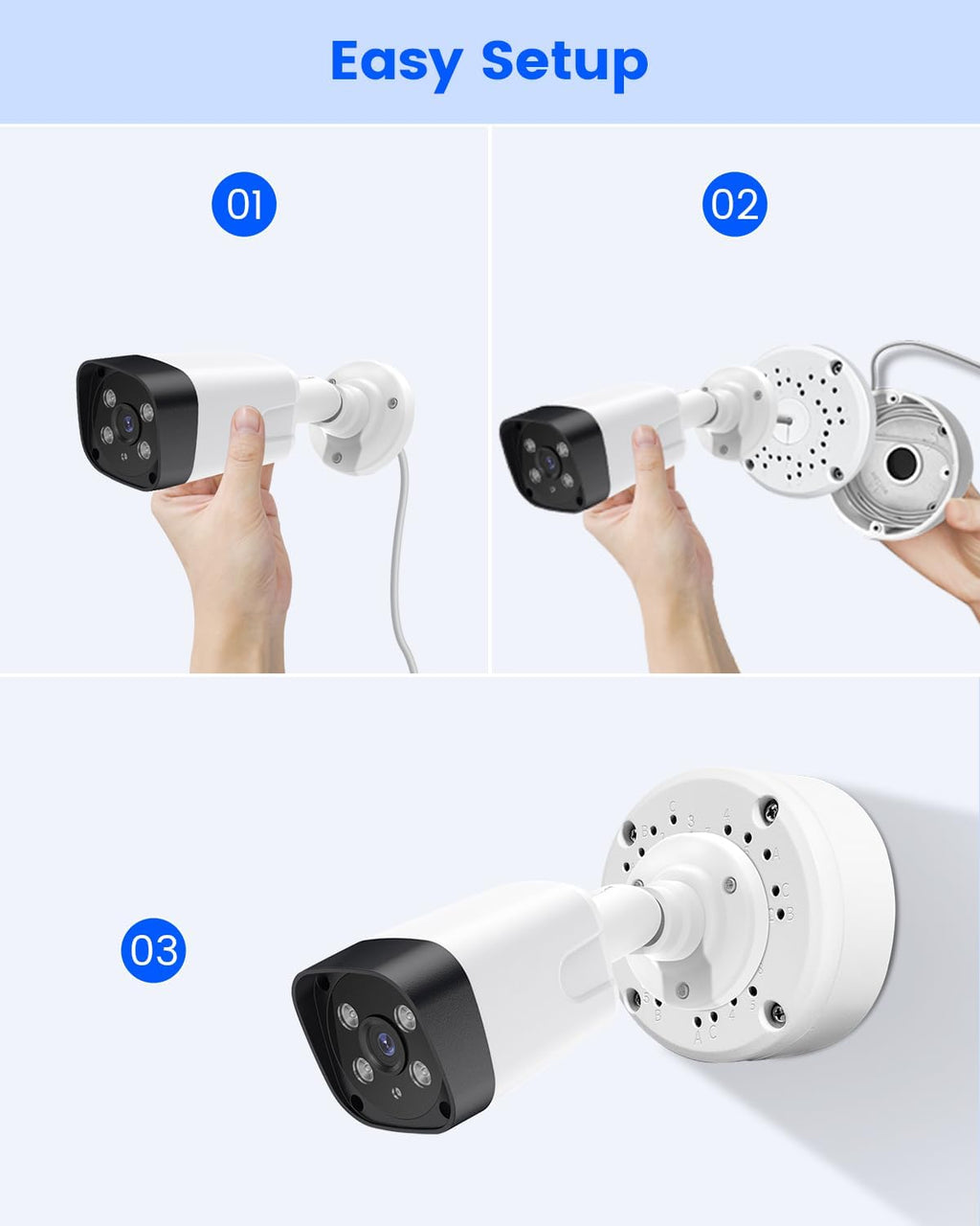 universal security camera junction box, metal hide cable, view 10
