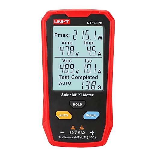 UNI-T UT673PV Solar Panel Tester, Solar MPPT Meter, 800W Photovoltaic Module