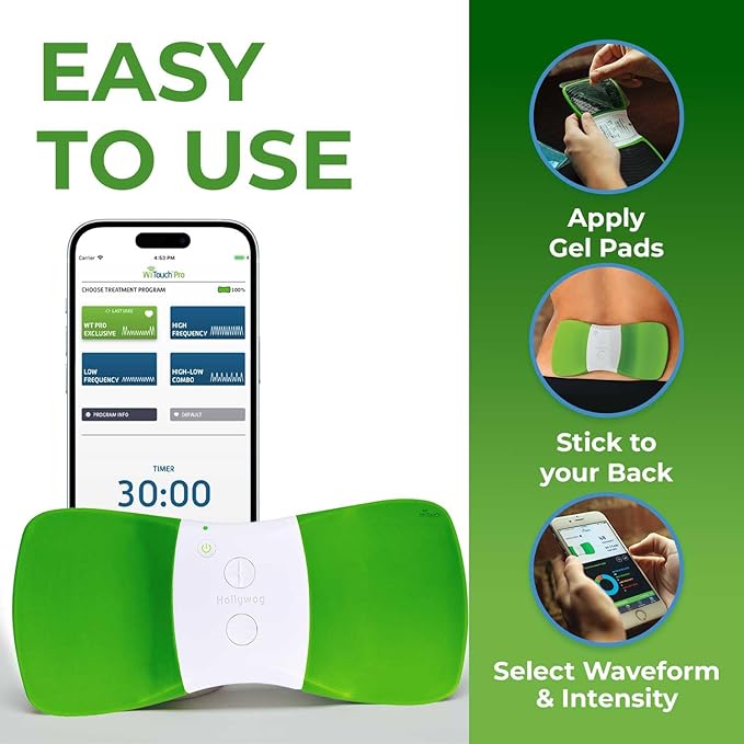 WiTouch Pro Bluetooth TENS Unit – Wireless Lower Back Pain Relief Device | (3 Pairs)