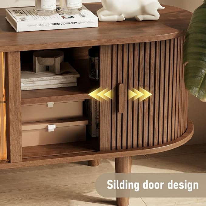 70" Fluted TV Stand with LED Lights