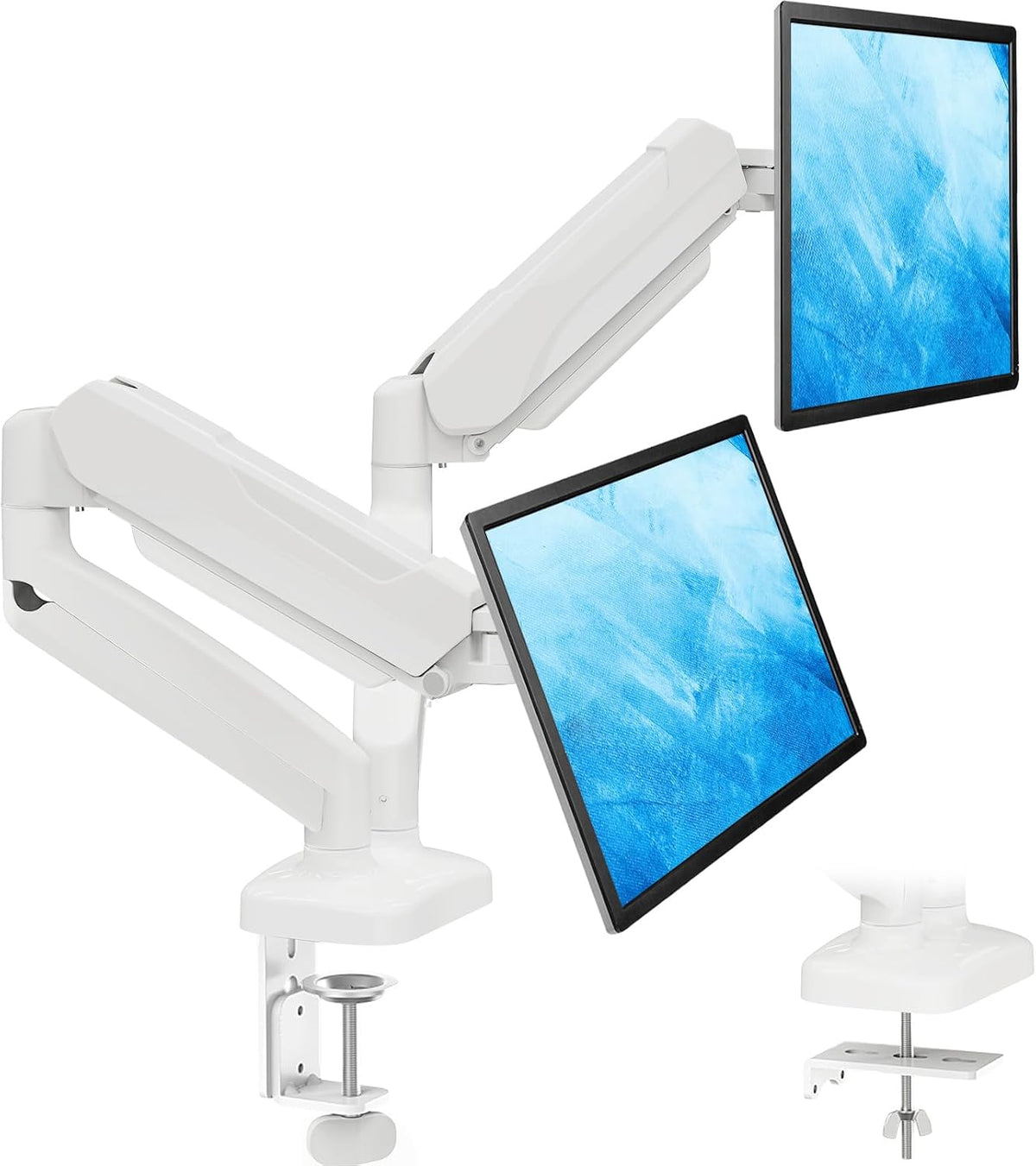 MOUNTUP Dual Monitor Stand for Desk, Monitor Arms for 2 Monitors Max 32 Inches