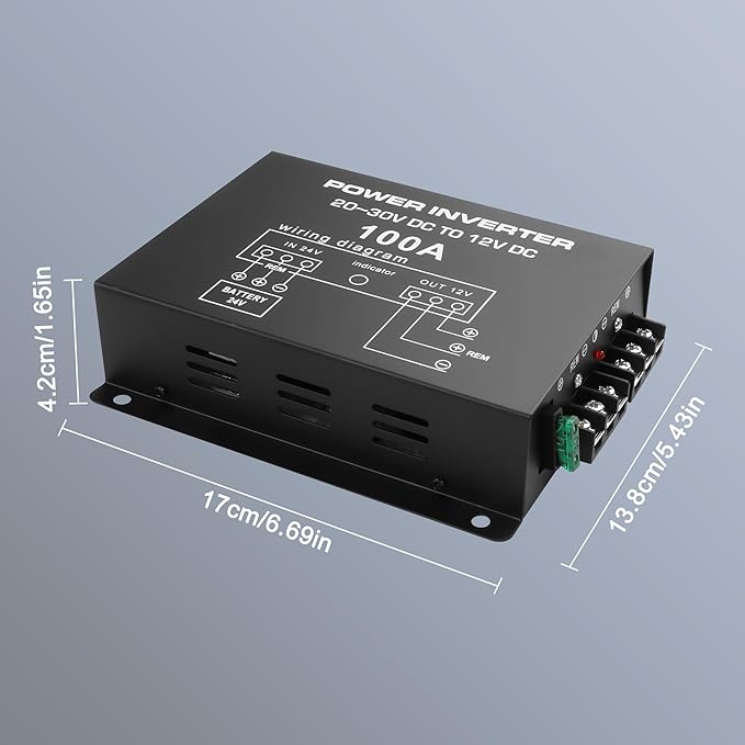 XMSJSIY DC 24V to 12V Step-Down Voltage Converter 100A 1200W DC 20-30V to 12V