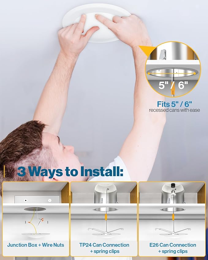 Sunco 48 Pack 5/6 Inch LED Disk Lights, Flush Mount Disc Recessed Ceiling Can
