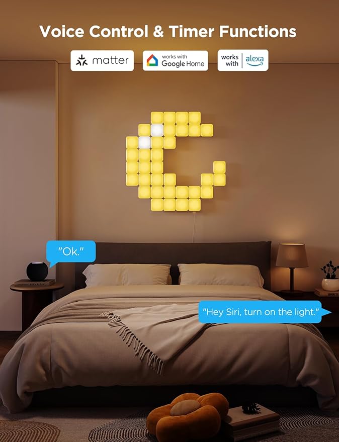 Govee Mini Panel Lights, RGBIC Wall Lights, Smart LED Wall Panels, Works