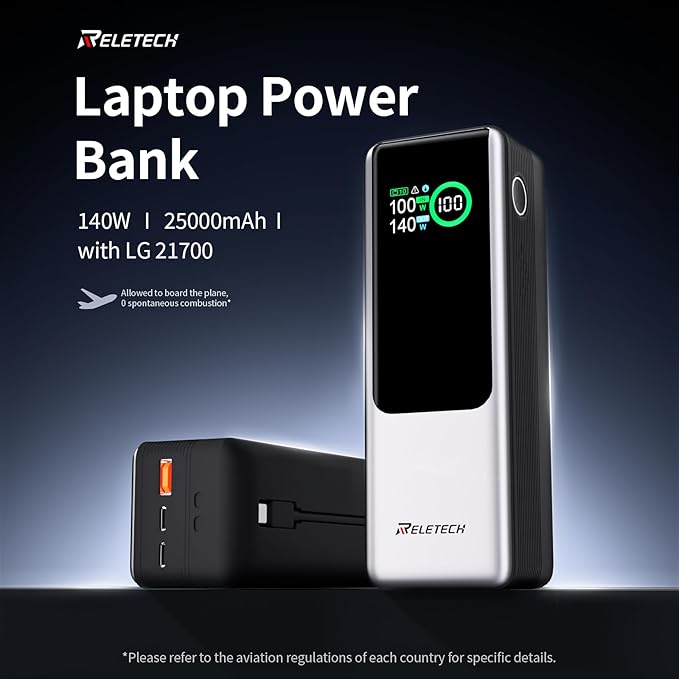 Reletech 140W Portable Fast Charger 25000mAh