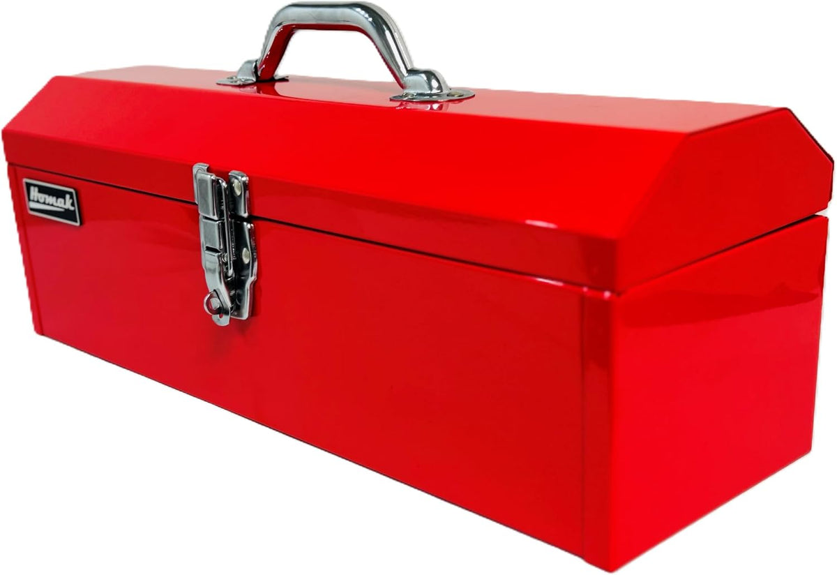 Homak Steel Hip Roof Tool Box, Red, Short, 19 Inches