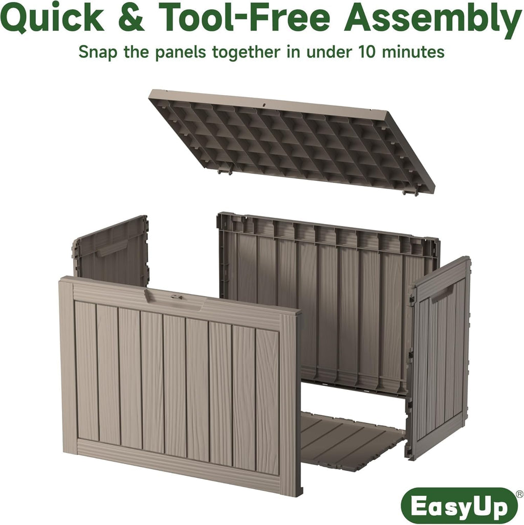 easyup 50 gallon deck box,outdoor storage box for, package contents