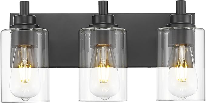METWET 3-Light Bathroom Light Fixtures, Modern Vanity Lighting Fixtures Over