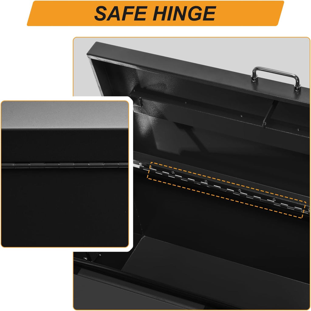 39" Truck Tool Box,Heacy Duty Metal Storage Organizer with Strong locking tongue,Trailer Tongue Box with Safe Hinge, for Truck,Pickup,RV,Garage,Best gift for family and friend,Black Power Coating