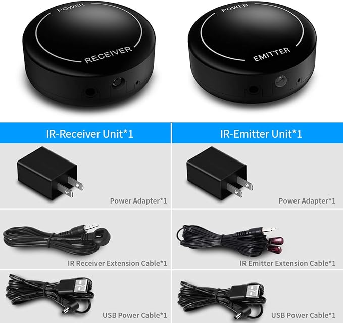 Fourair Infrared Wireless IR Repeater Long Range 500 Feet and IR Remote Control