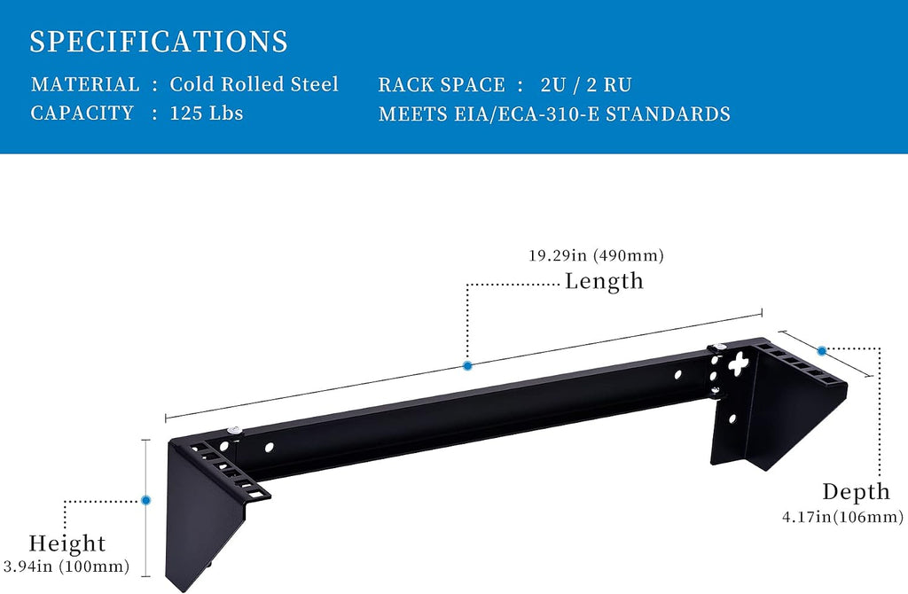 rackpath 2u vertical wall mount rack - heavy shown in use