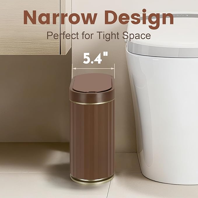ELPHECO Bathroom Motion Sensor Trash can 2 Gallon Automatic Garbage Can