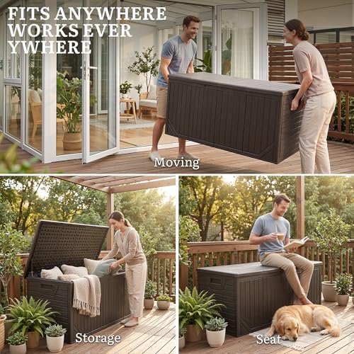 YITAHOME 300 Gallon Extra Large Double-Wall Outdoor Storage Box, Waterproof