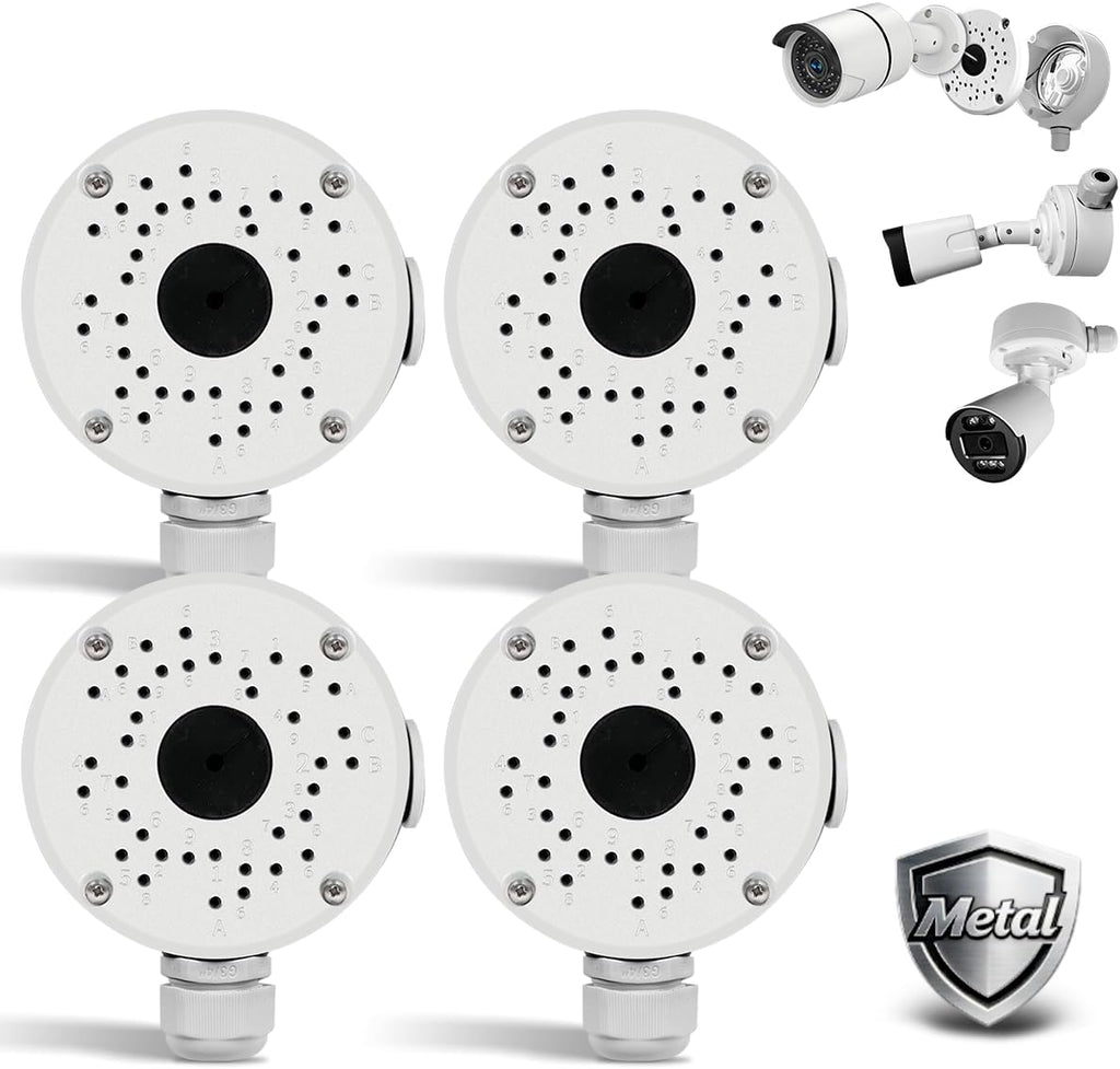 Metal Aluminum IP66 Waterproof Bullet Security Camera Junction Box, 4Pack