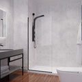 ANZZI 74 X 34 Inch Frameless Fixed Glass Shower Screen Shower Door in Matte