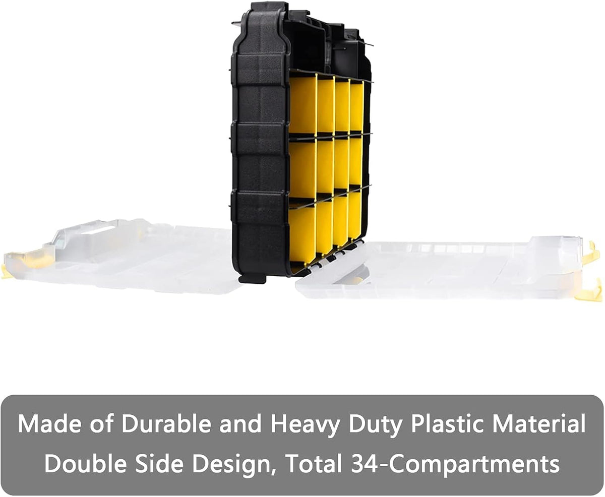 aidy-pro hardware organizer box 34 compartments small parts, side view