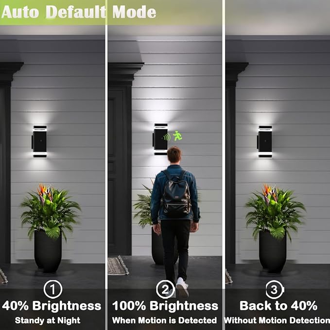 rosykite Motion Sensor Outdoor Wall Lights, Dusk to Dawn Exterior Light Fixtures